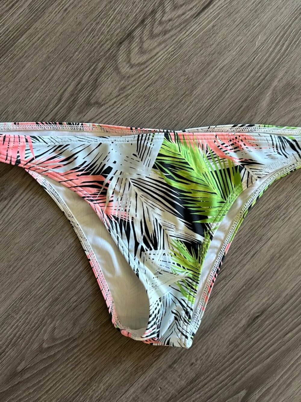Cheeky Bikini Swimsuit Bottoms - Light Blue Tropical Safari Minkpink Resort - XL